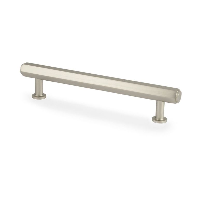 Satin Nickel 128mm Vesper Hexagonal Pull Handle | AW830-128-SN