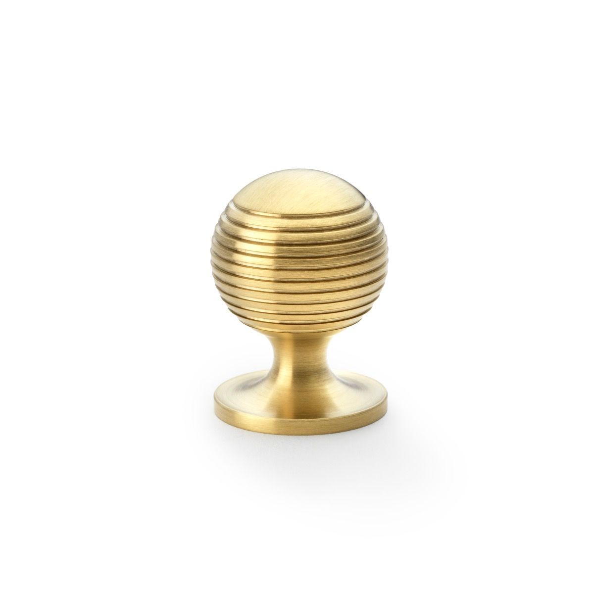 Alexander and Wilks Satin Brass PVD 32mm Caesar Cupboard Knob on Round Rose | AW832-32-SBPVD