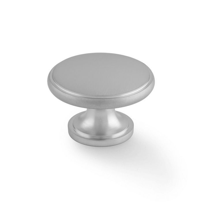 A&W Satin Chrome Cambridge Round Cupboard Knob | AW849-38-SC