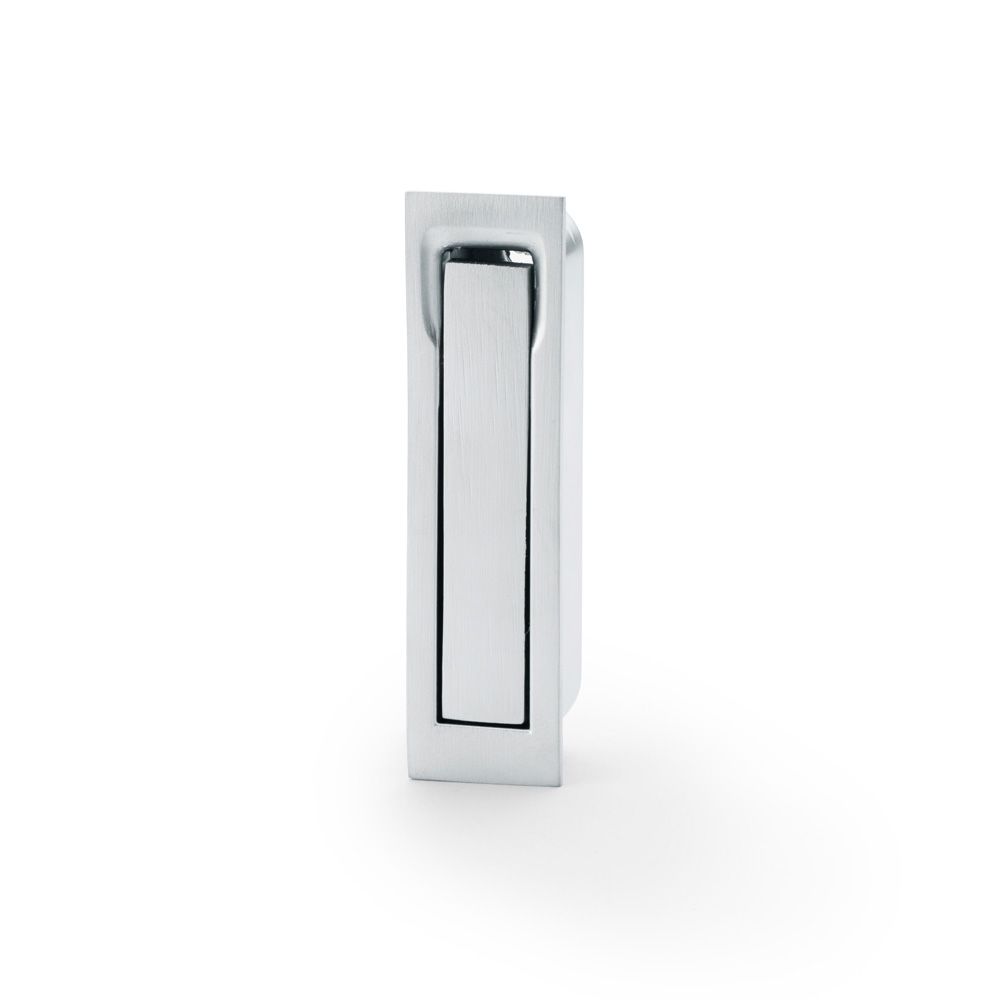 A&W Satin Chrome Squared Sliding Door Edge Flush Pull | AW990SC