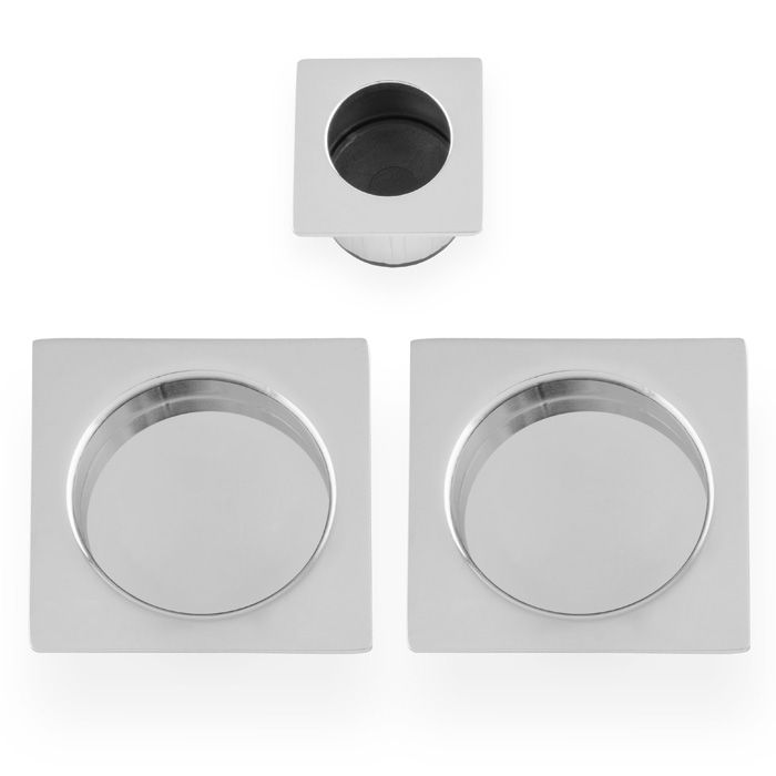 A&W Polished Chrome Square Sliding Door Pull Kit | AW995PC
