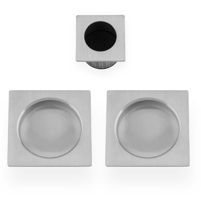 A&W Satin Chrome Square Sliding Door Pull Kit | AW995SC