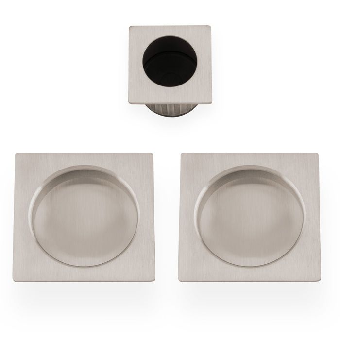 A&W Satin Nickel Square Sliding Door Pull Kit | AW995SN