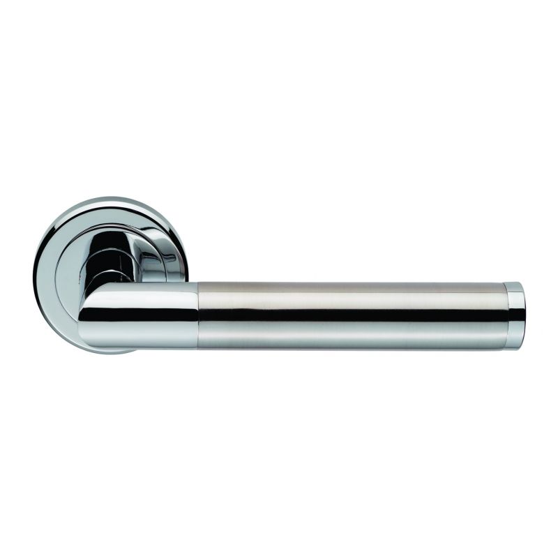 Set Polished Chrome & Satin Nickel Serozzetta Trend Lever on rose | SZM160CPSN