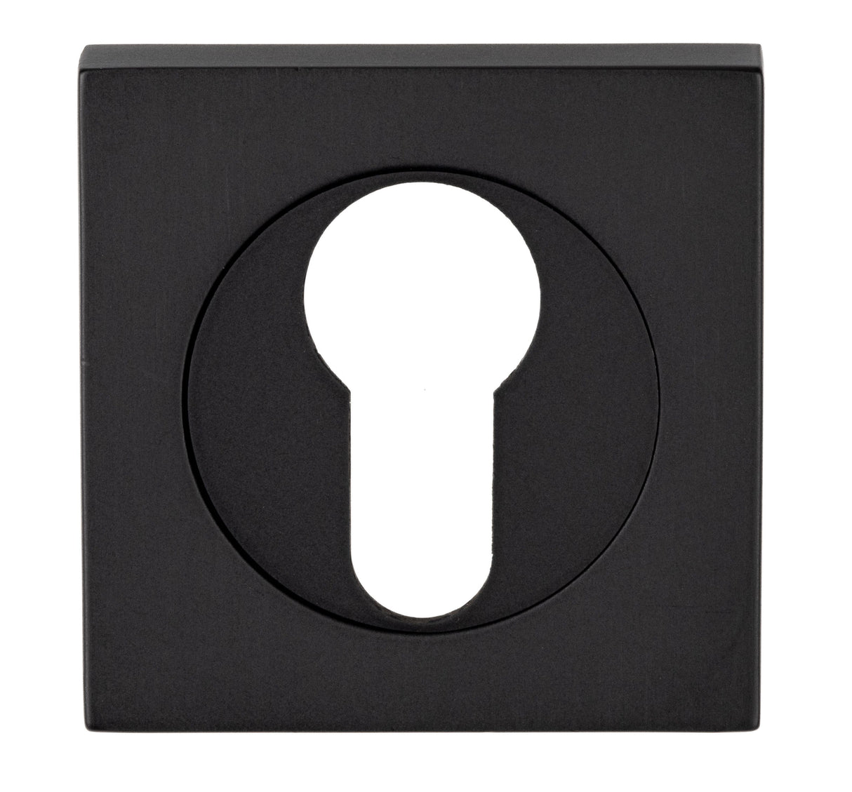 Serozetta Matt Black 51mm Euro Cylinder Profile Square Escutcheon | SZM001SQMB