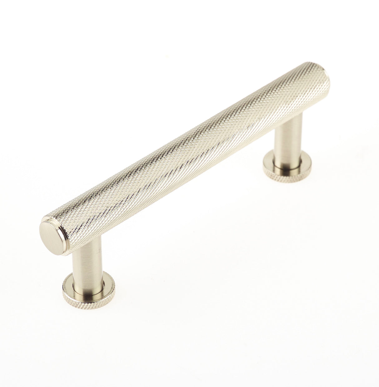 Burlington 96mm Satin Nickel Knurled Cabinet Pull Handle | BUR410SN