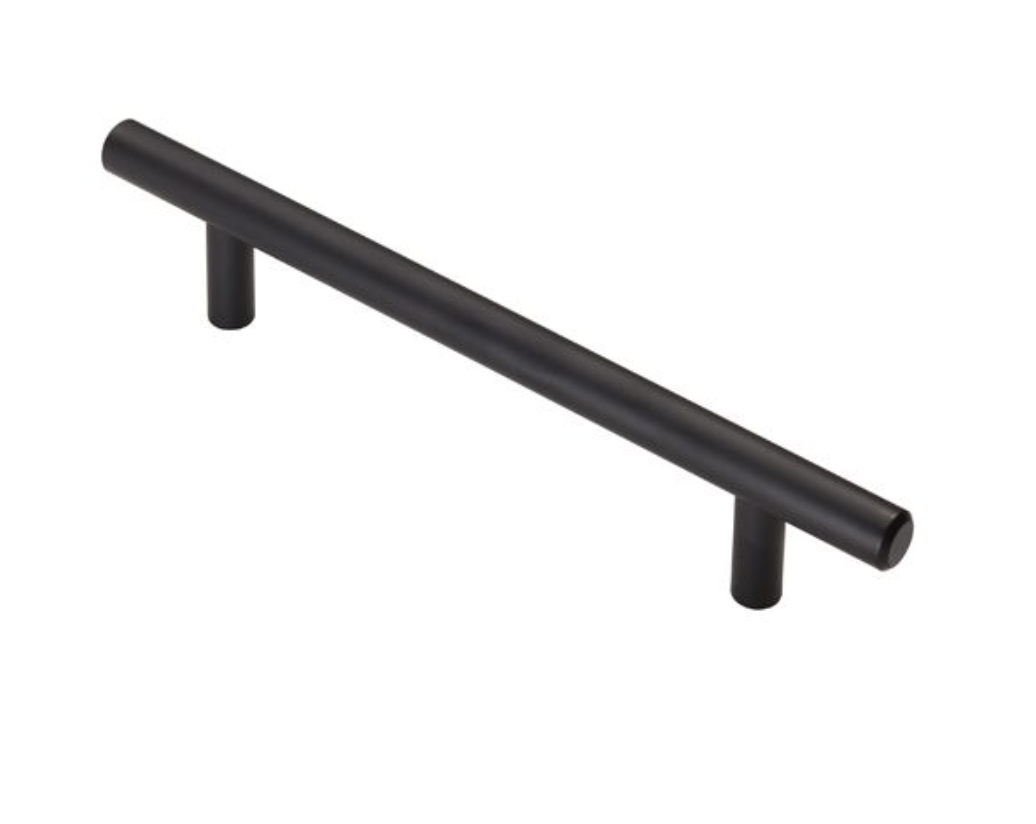 Matte Black Steel 128mm T Bar Cabinet Handle | FTD445BMB