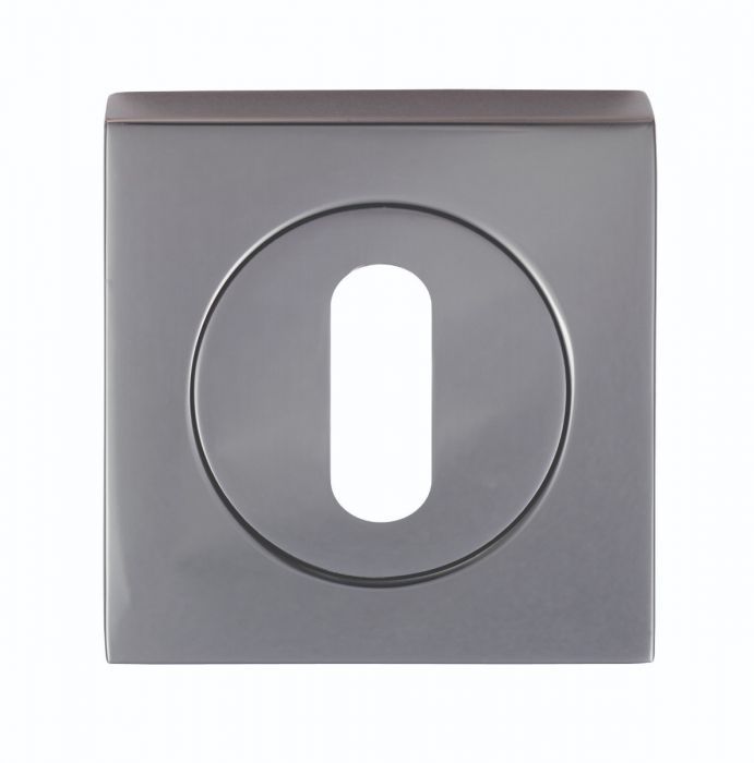 Serozzetta Black Nickel Standard Key Square Escutcheon | SZM003SQBN