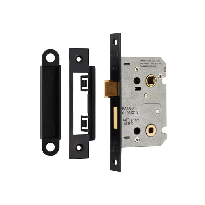 76mm Matt Black Easi T Bathroom Lock | BAE5030MB