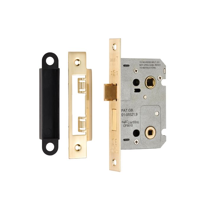 76mm Satin Brass Easi T Bathroom Lock | BAE5030SB