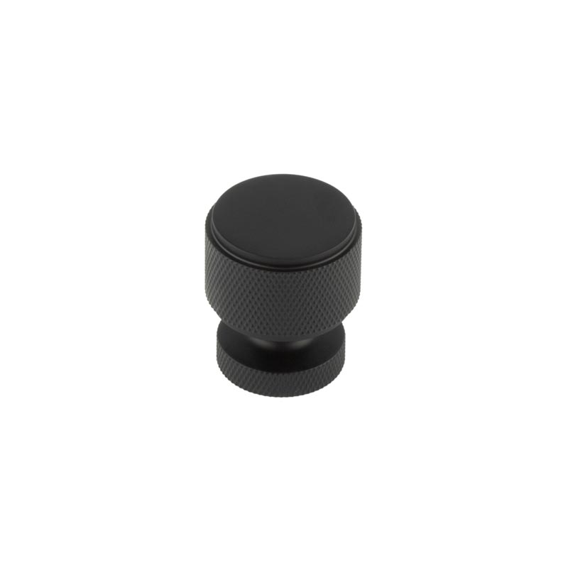 Burlington Matt Black Piccadilly Knurled Cupboard Knob | BUR400MB