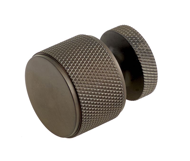 Burlington Matt Dark Brown Piccadilly Knurled Cupboard Knob | BUR400DB