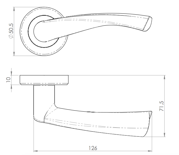 Set Polished Chrome Serozzetta Breeze Lever on rose | SZM025CP