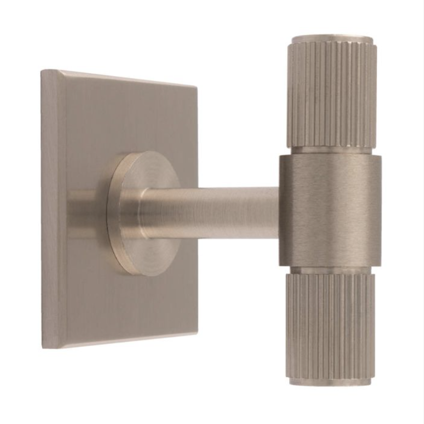 Satin Nickel 50mm Lines T-Bar Knob | FTD711SN