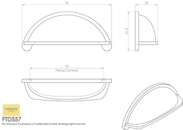 Satin Nickel Cottage Cup Pull | FTD557SN
