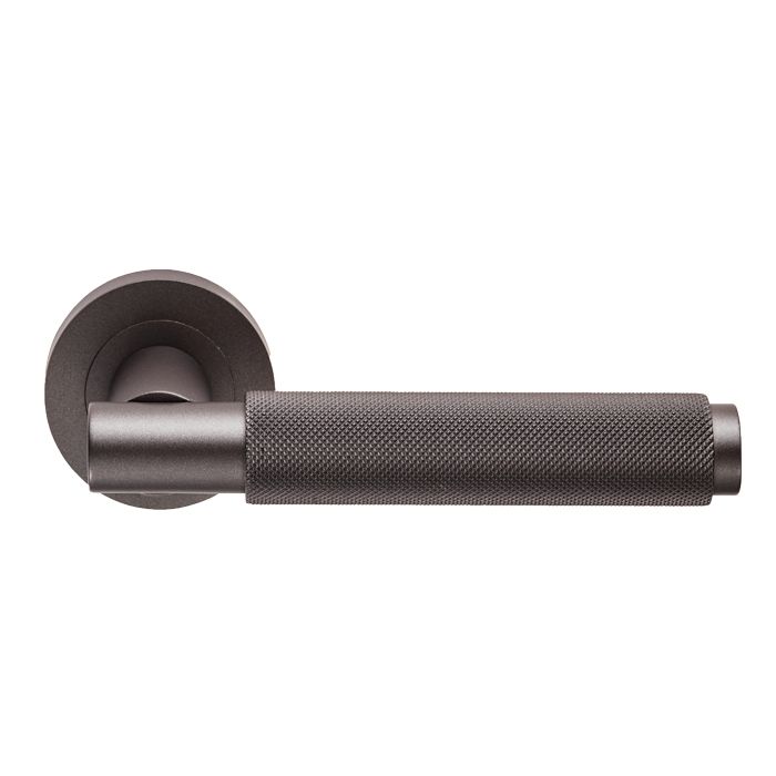 Matt Bronze Varese Knurled Lever on Round Rose | EUL050MBRZ
