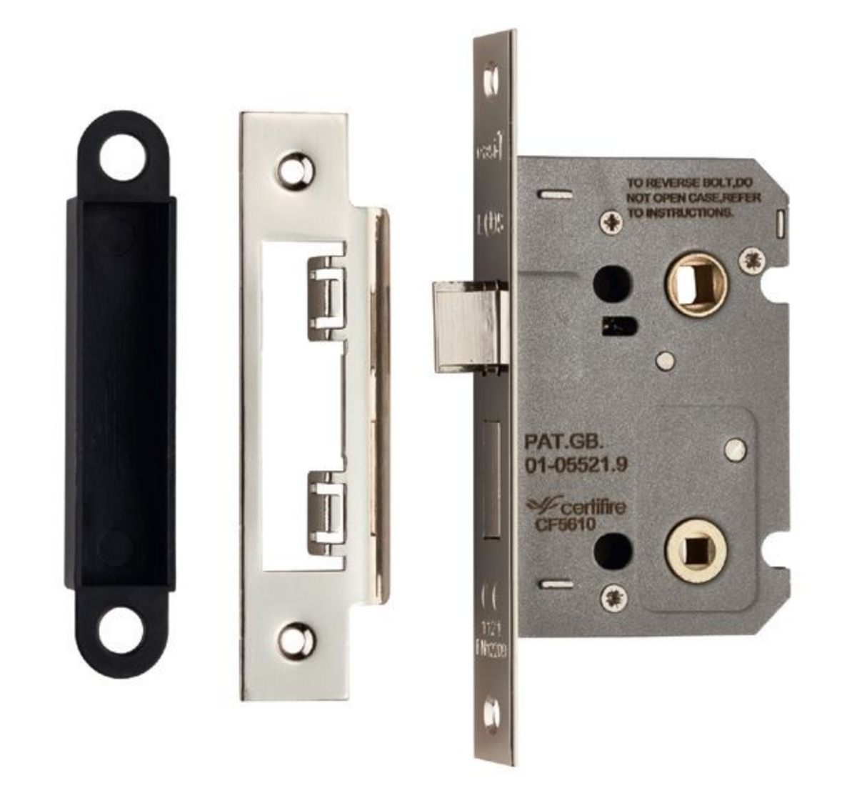 64mm Satin Nickel Easi T Mortice Bathroom Lock | BAE5025SN