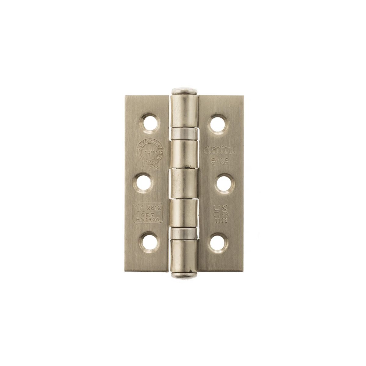 Pair 75mm (3") Satin Nickel CE Ball Butt Hinge | A2H322SN