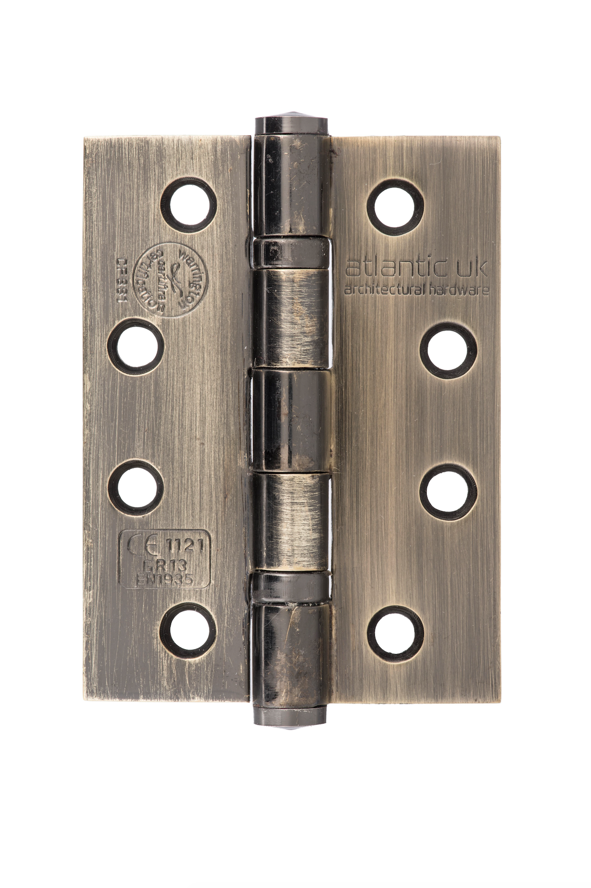 Pair 102mm (4") Antique Brass Ball Bearing Fire Grade Hinge | AH1433AB