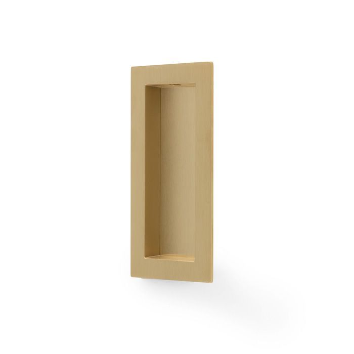 A&W Satin Brass PVD 100 x 45mm Rectangular Flush Pull | AW911-100-SBPVD