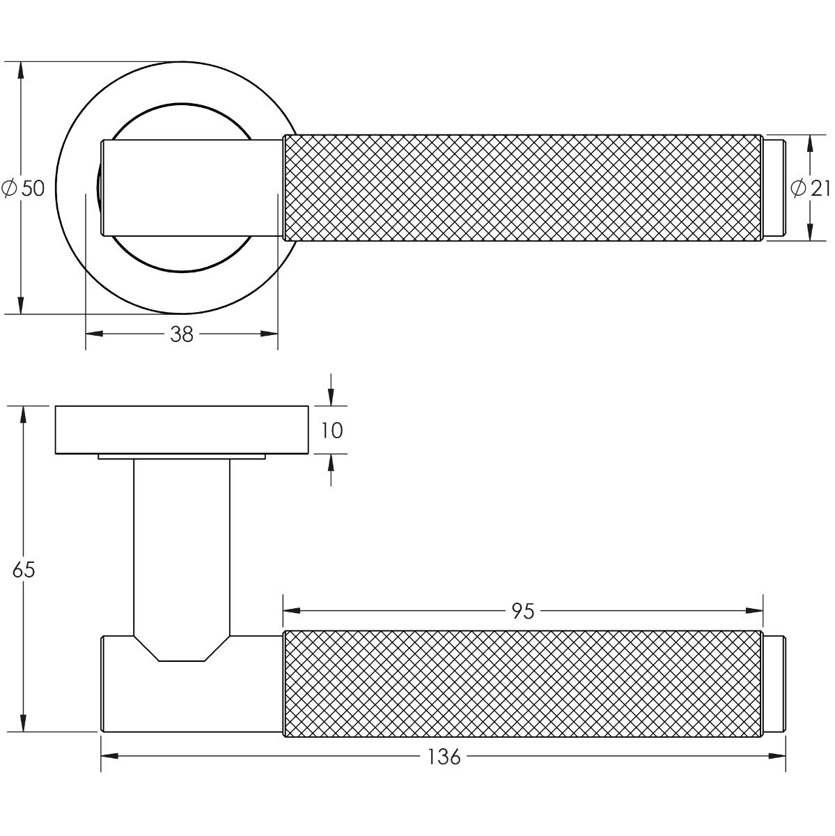 Sets Polished Chrome Knurled Lever handles | JV850PC