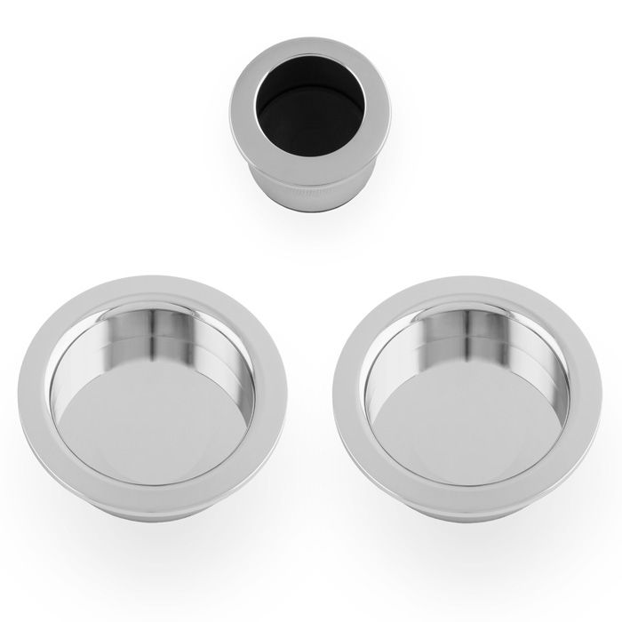 A&W Polished Chrome Round Sliding Door Pull Kit | AW994PC