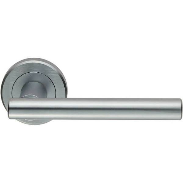 Serozetta Satin Chrome Philidelphia Lever on round rose | ZIN3121SC