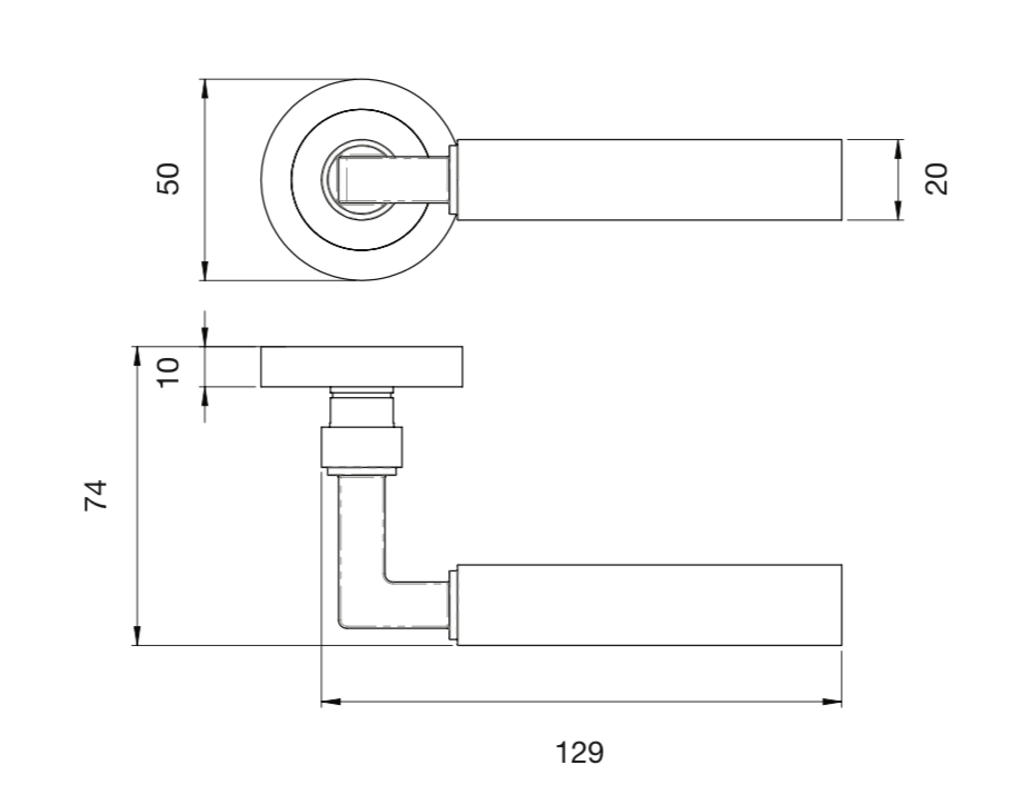 Set Satin Nickel Amiata Lever Furniture on round rose | EUL040SN