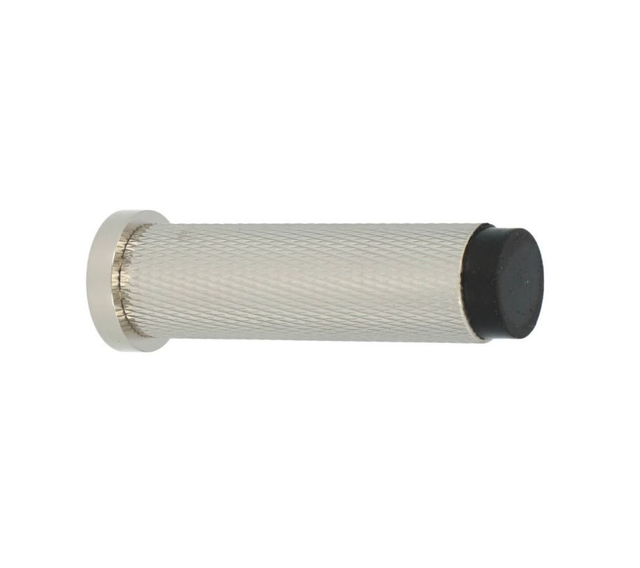 Polished Nickel PVD 75mm Knurled Projection Door Stop | AW600-75-PNPVD
