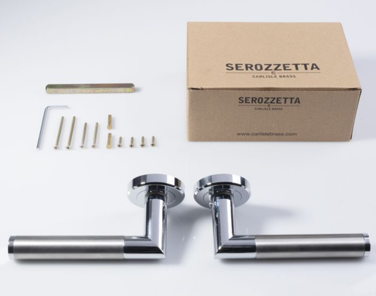 Set Polished Chrome & Satin Nickel Serozzetta Trend Lever on rose | SZM160CPSN
