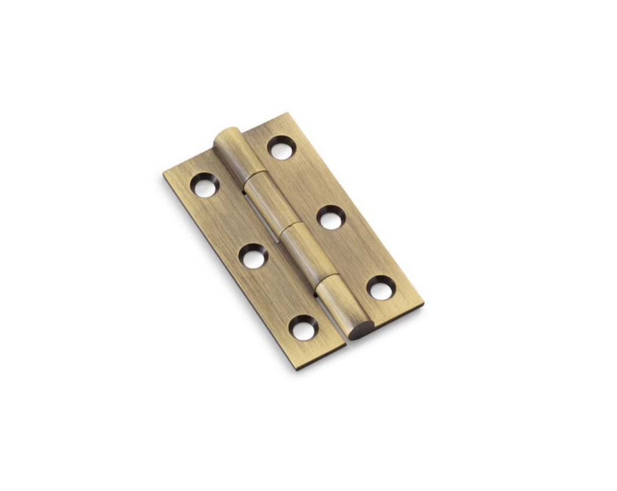 Pair Antique Brass 50mm Cabinet Butt Hinge | AW050-CH-AB