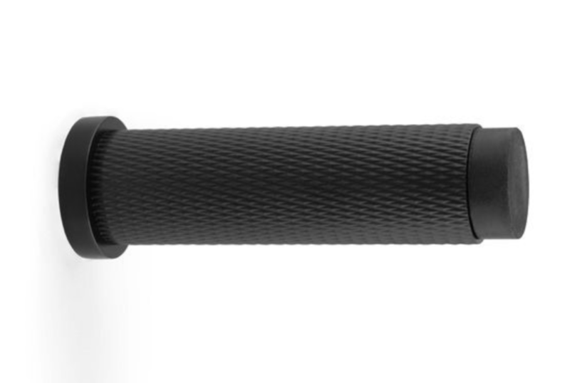 Matt Black 75mm Knurled Projection Door Stop | AW600-75-BL