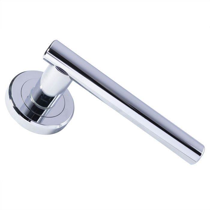 Serozetta Polished Chrome Philidelphia Lever on round rose | ZIN3121PC