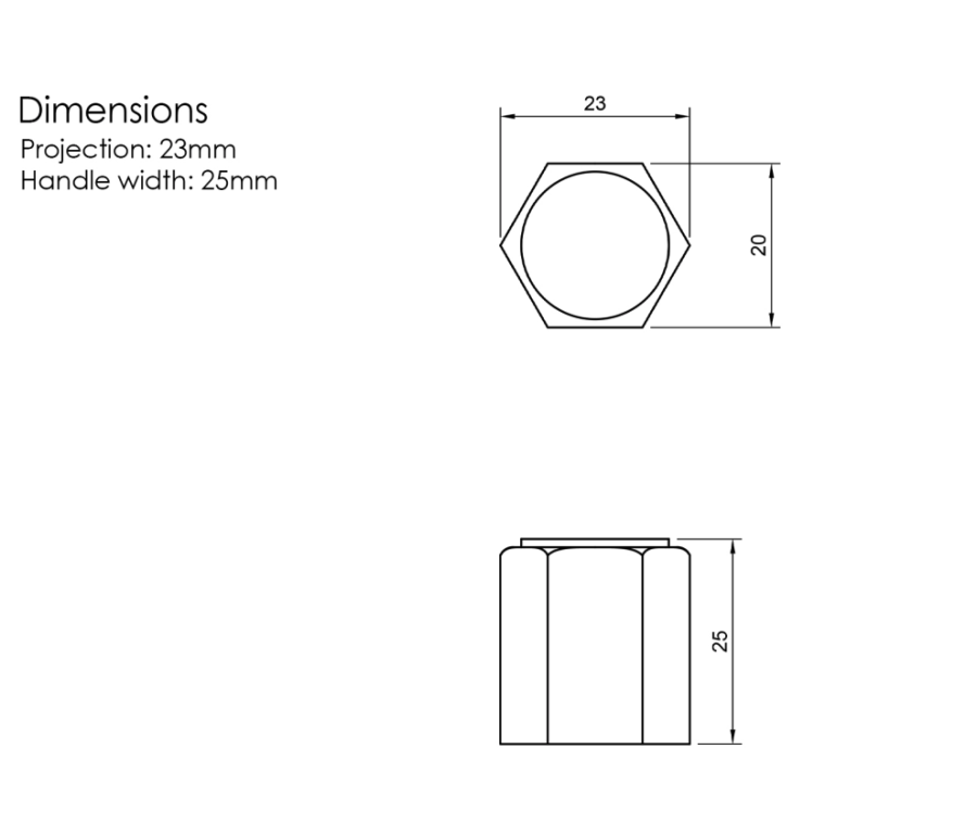 Millhouse Brass Urban Dark Bronze Pennington Hexagonal Cylinder Cabinet Knob | MHCH1420UDB