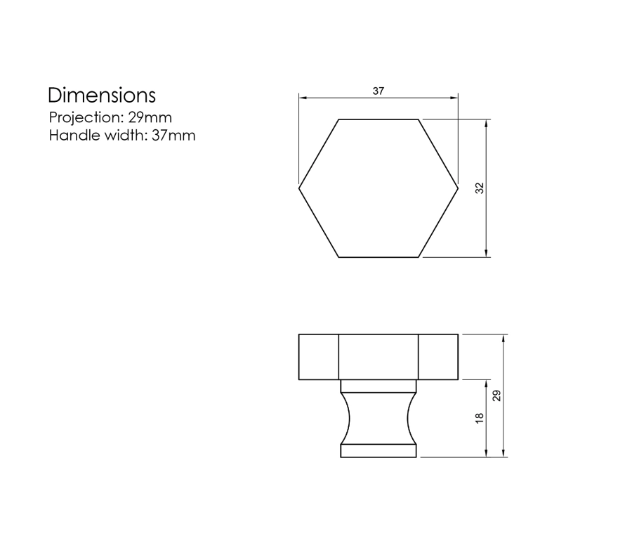 Millhouse Brass Urban Dark Bronze Pennington Hexagonal Cabinet Knob | MHCH1532UDB