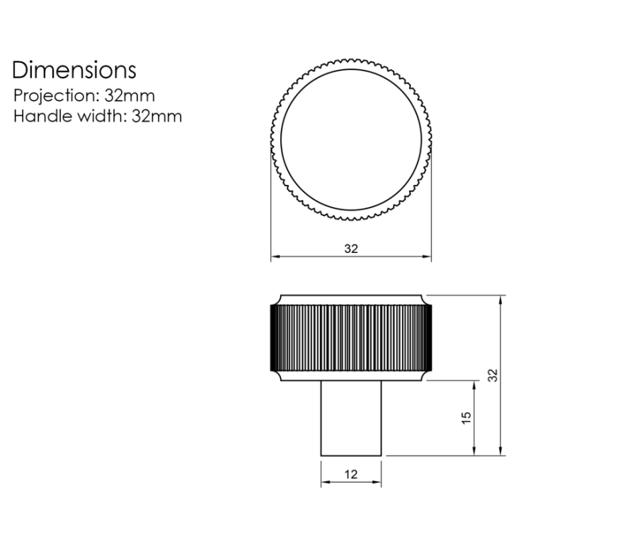 Millhouse Brass Polished Chrome Battersea Linear Round Cabinet Knob | MHCL1532PC
