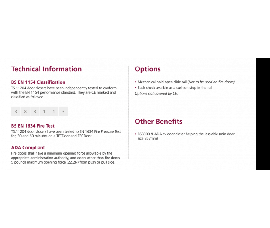 Rutland Black Cam Action Door Closer | TS.11204BK (11952)