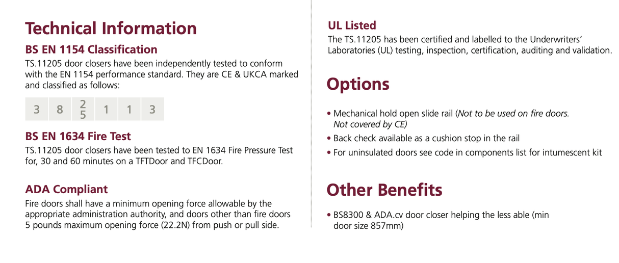 Rutland Black Cam Action Door Closer | TS.11205BK (12214)