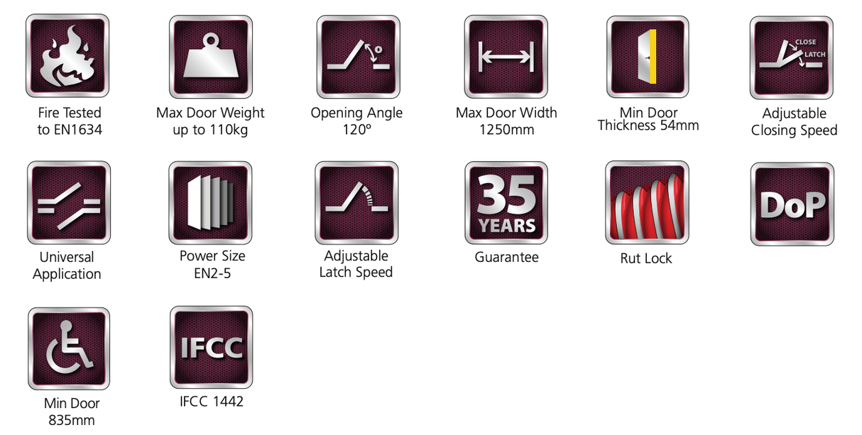 Rutland Silver Concealed Cam Action Door Closer | ITS.11205SE (12048)