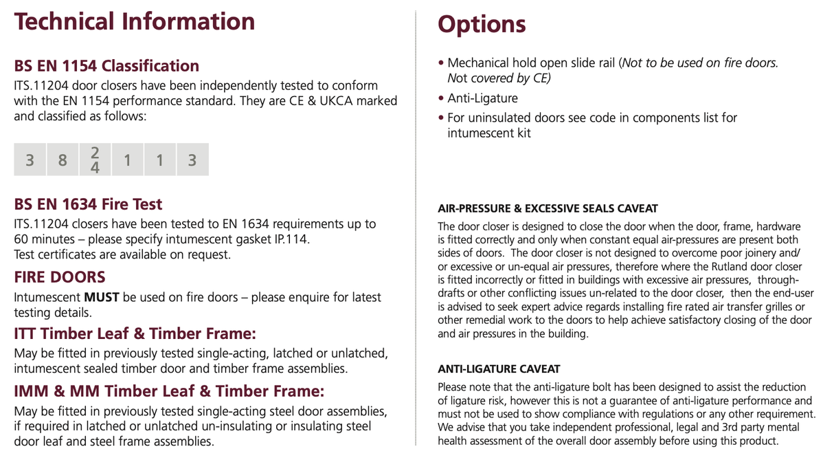 Rutland Polished Nickel Concealed Cam Action Door Closer | ITS.11204PNP (11170)