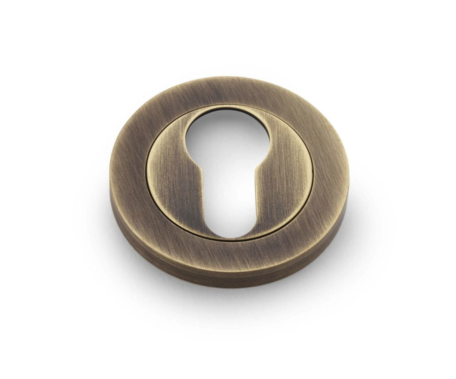 Alexander & Wilks Antique Brass 50mm Euro Escutcheon | AW390AB