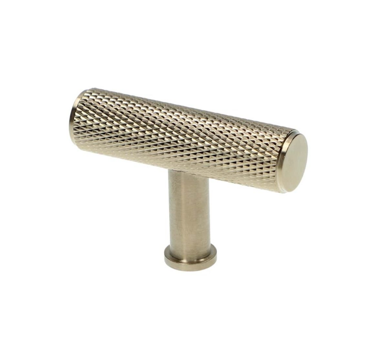 Alexander and Wilks Satin Nickel Crispin Knurled T Bar Cupboard Knob