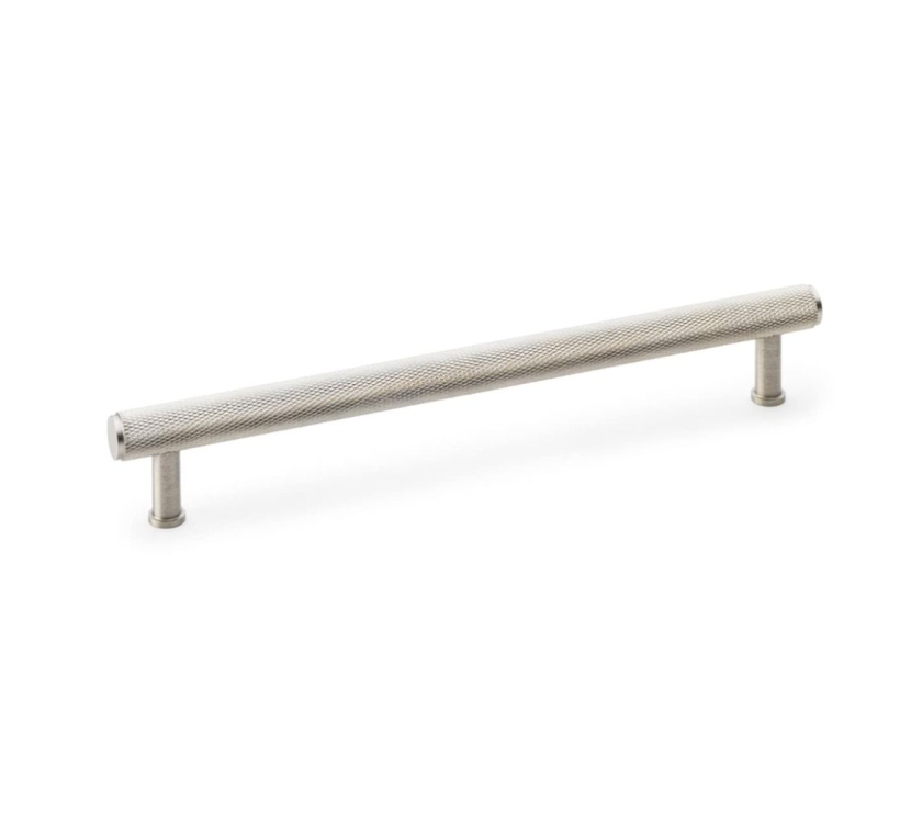 A&W Satin Nickel Crispin Knurled T Bar Pull Handle c/c 224mm