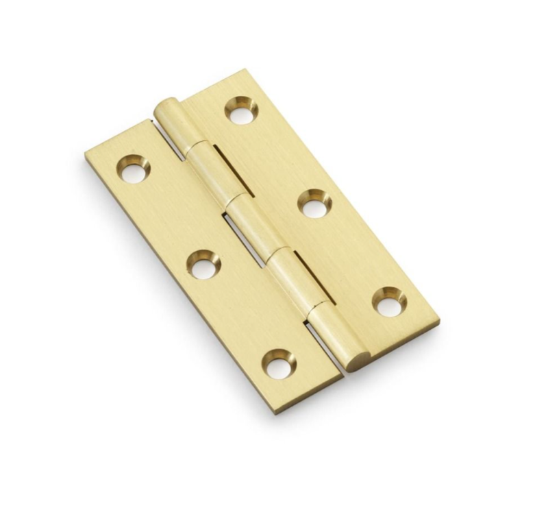 Pair Satin Brass 75mm Cabinet Butt Hinge | AW075-CH-SB