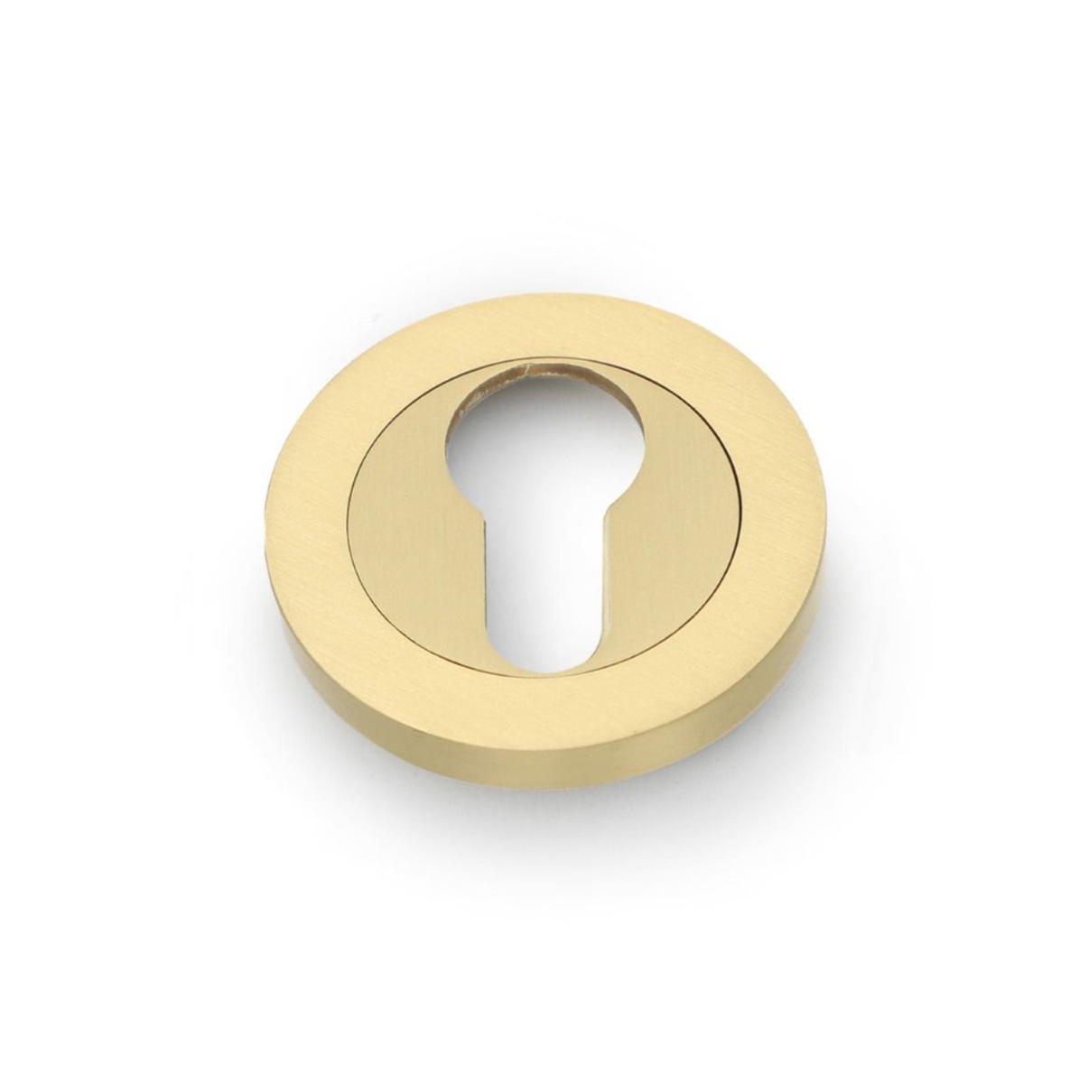 Alexander & Wilks Satin Brass 50mm Euro Escutcheon | AW390SB