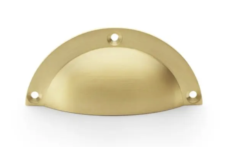 Alexander and Wilks Satin Brass 97mm Raoul Cup Handle | AW910SB