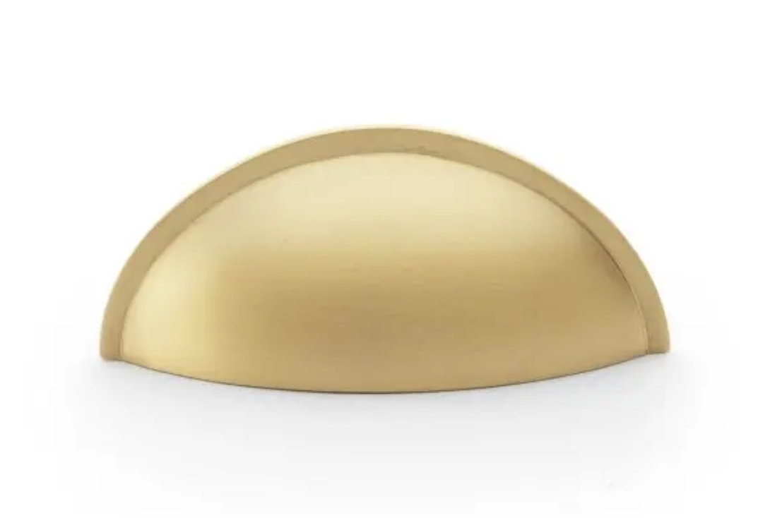 Alexander and Wilks Satin Brass 85mm Quieslade Cup Handle | AW909SB