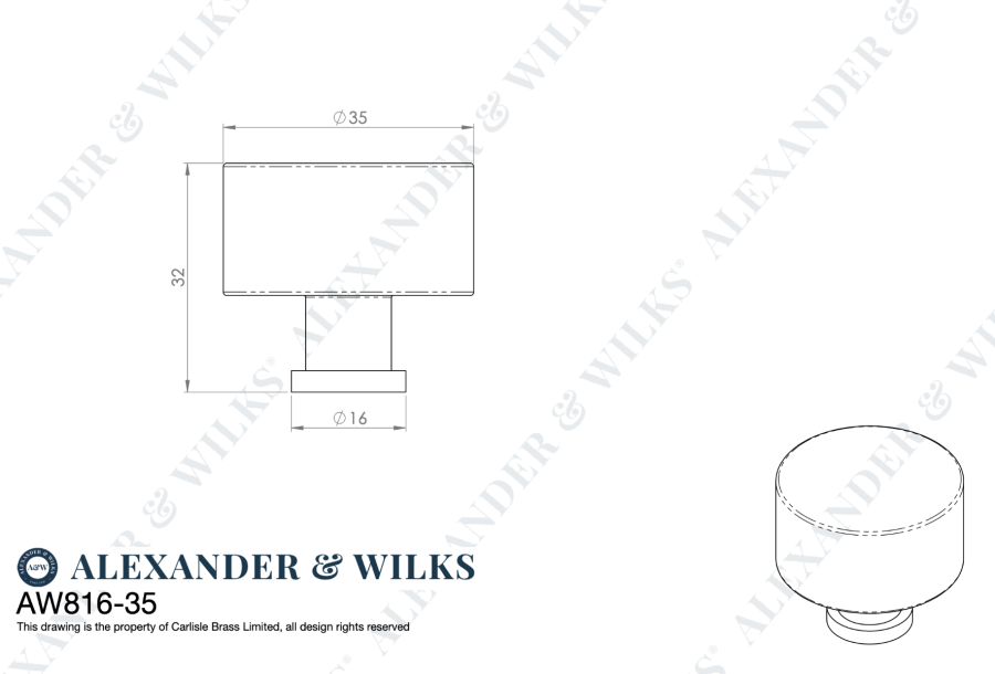 A&W Leila Matt Black 35mm Hammered Cupboard Knob | AW816-35-MB