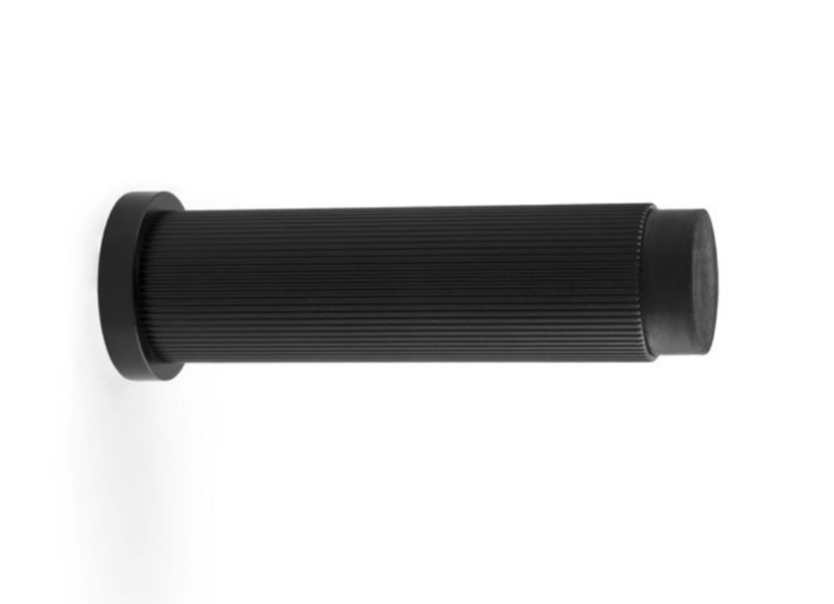 Alexander & Wilks Matt Black 75mm Reeded Projection Door Stop | AW602-75-BL