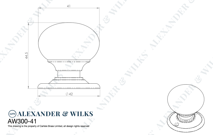 Set Alexander and Wilks Polished Chrome 41mm Kershaw Mortice / Rim Door Knob